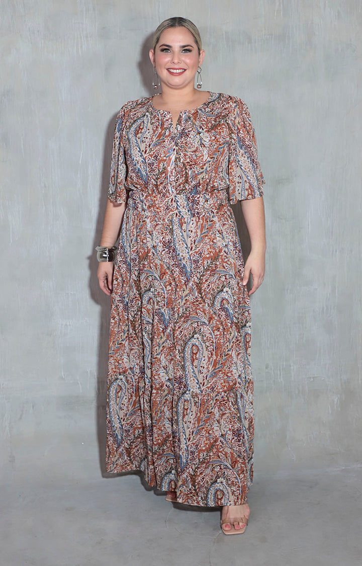 Vestido café estampado - VESTIDO XL Boutiquemirel 