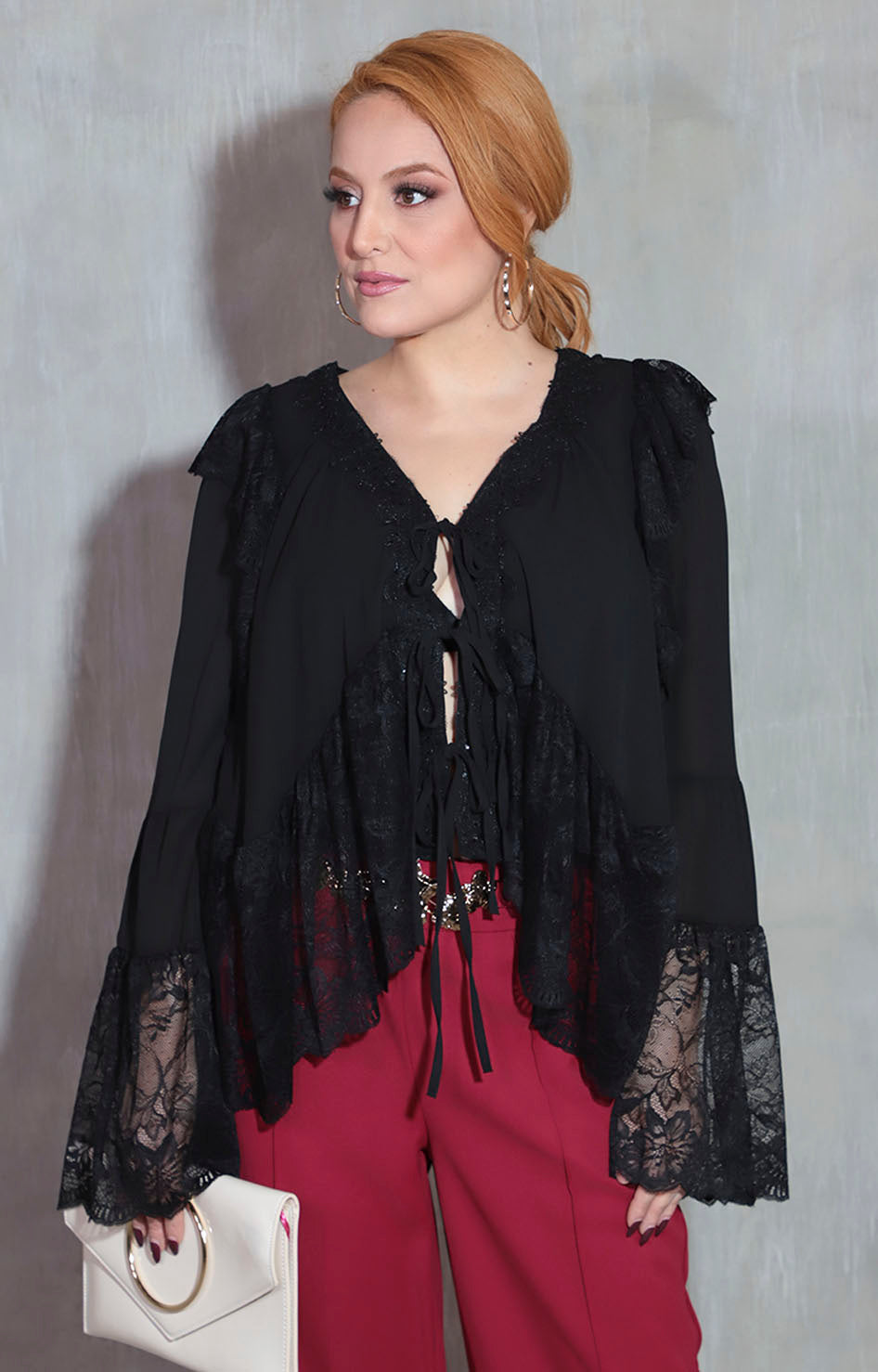Blusa negra con lazos - BLUSA Boutiquemirel 