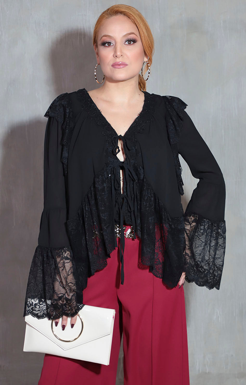 Blusa negra con lazos - BLUSA Boutiquemirel 