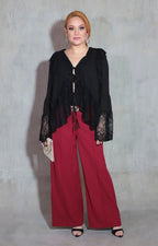 Blusa negra con lazos - BLUSA Boutiquemirel 