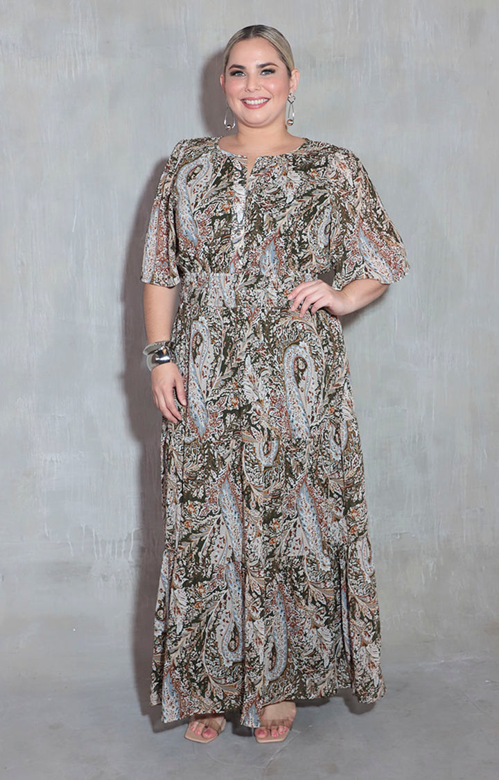 Vestido verde estampado - VESTIDO XL Boutiquemirel 