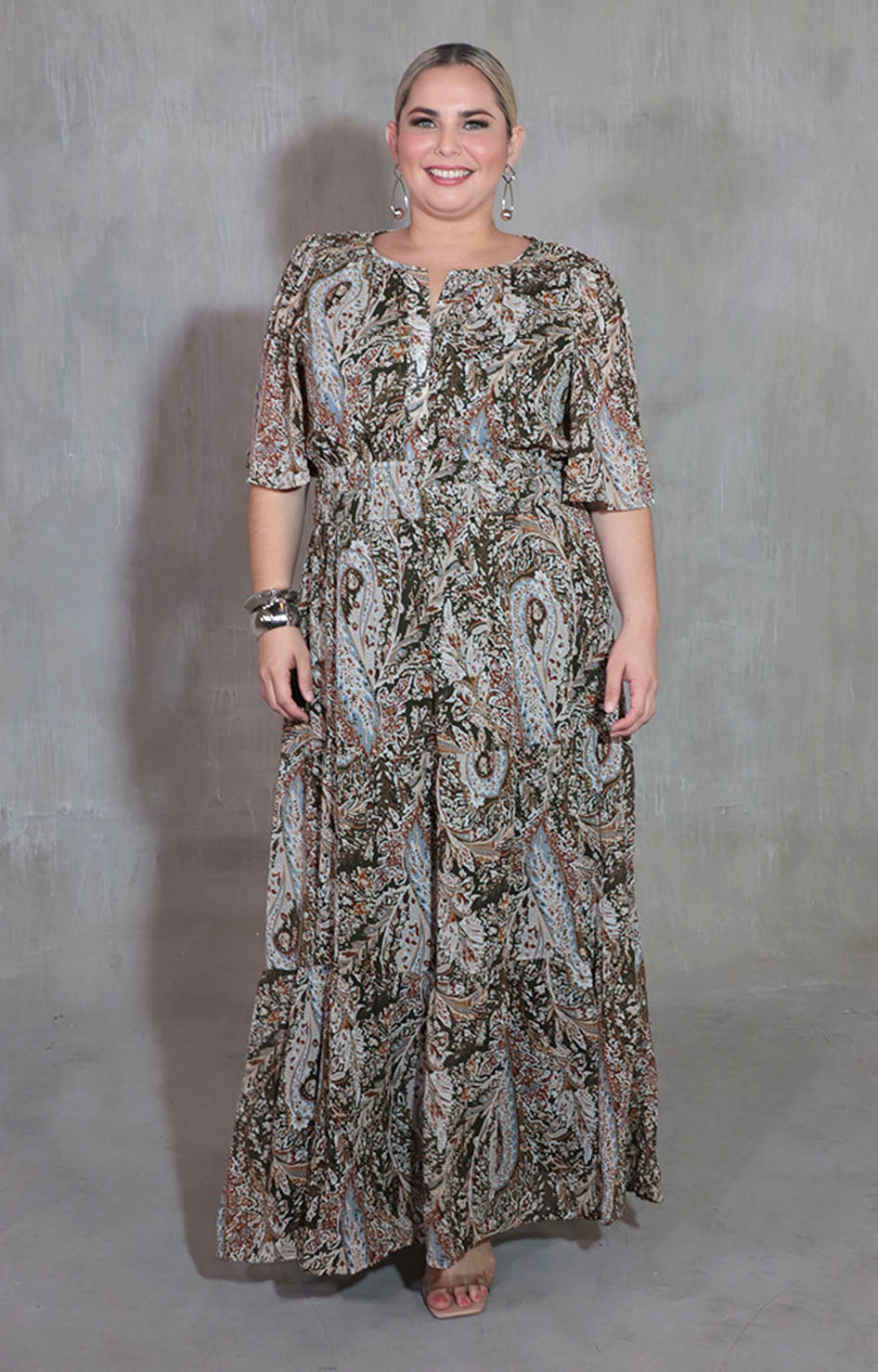 Vestido verde estampado - VESTIDO XL Boutiquemirel 