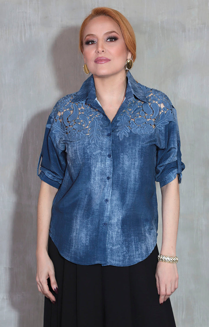Blusa azul tie-dye - BLUSA Boutiquemirel 