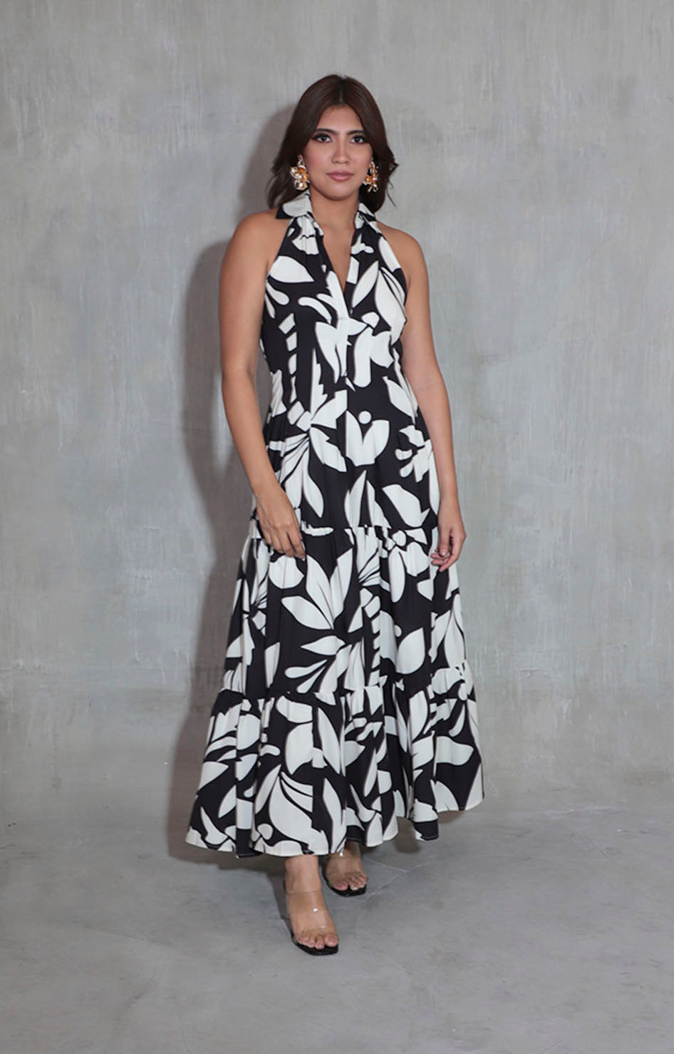 Vestido negro con hojas - VESTIDO Boutiquemirel 