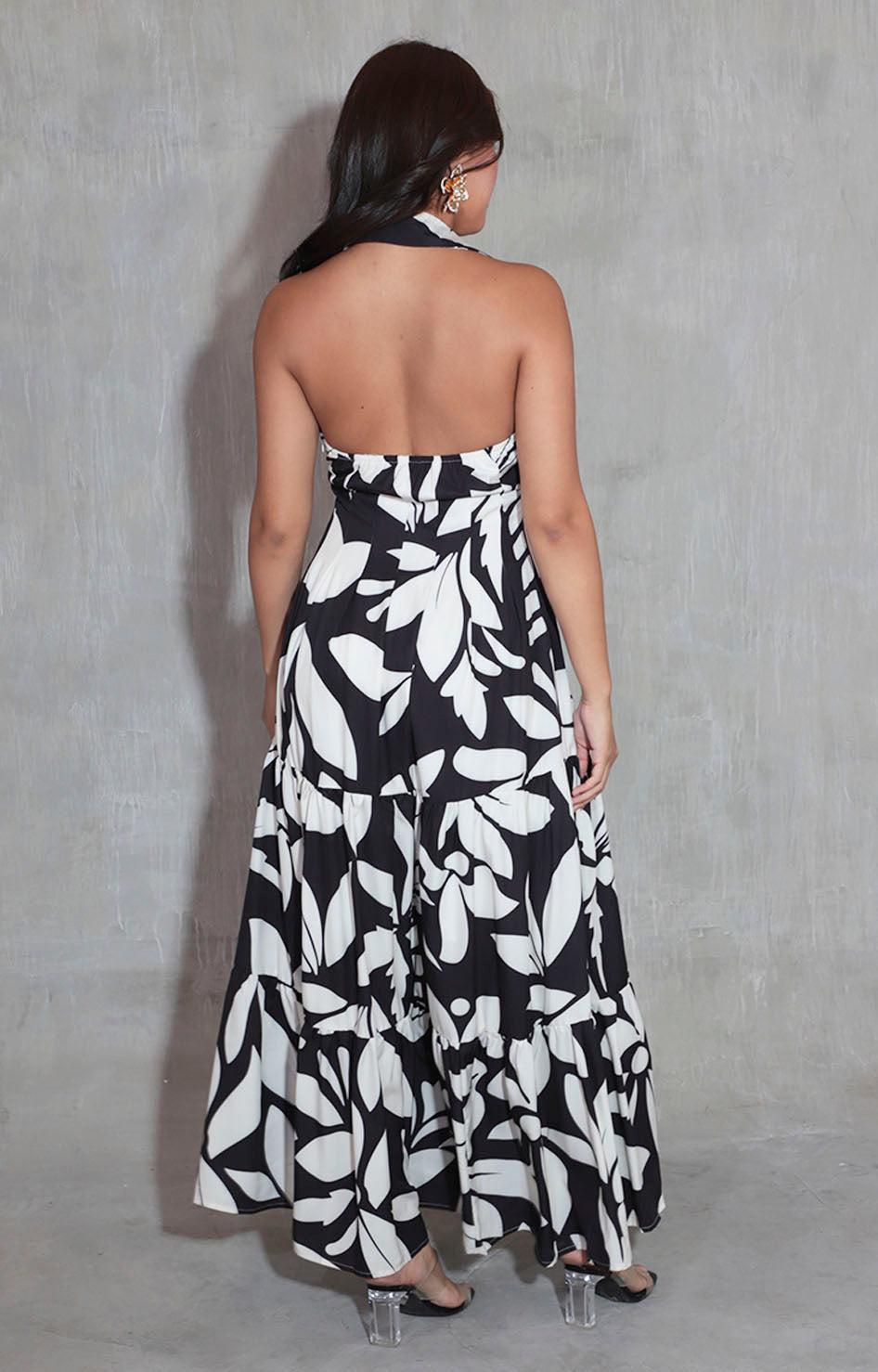 Vestido negro con hojas - VESTIDO Boutiquemirel 