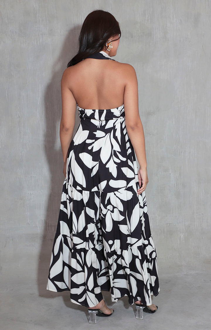 Vestido negro con hojas - VESTIDO Boutiquemirel 