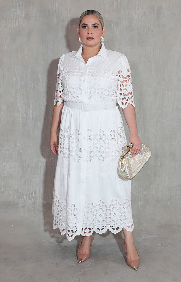 Vestido blanco en guipur - VESTIDO XL Boutiquemirel 