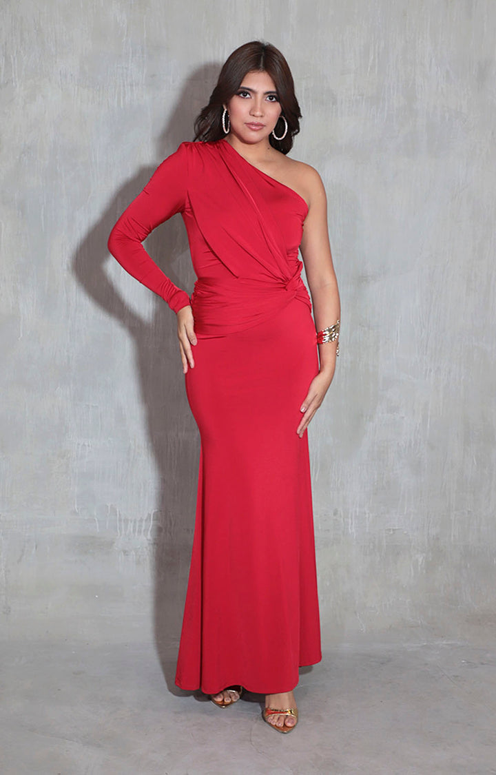 Vestido rojo satinado - VESTIDO Boutiquemirel 