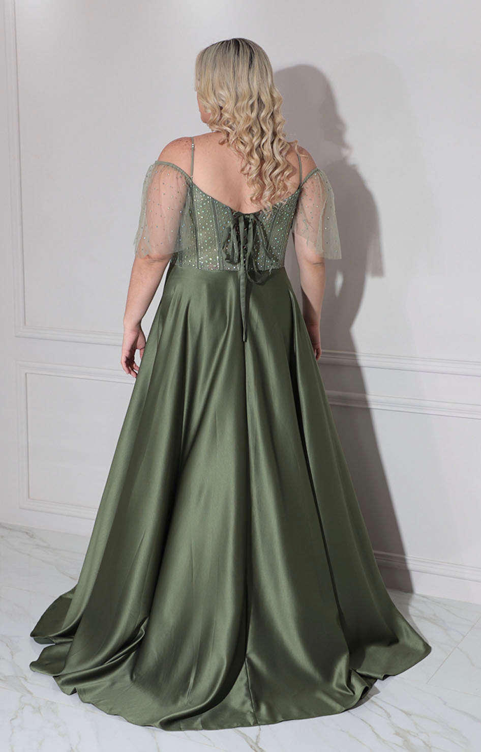 Vestido verde de gala