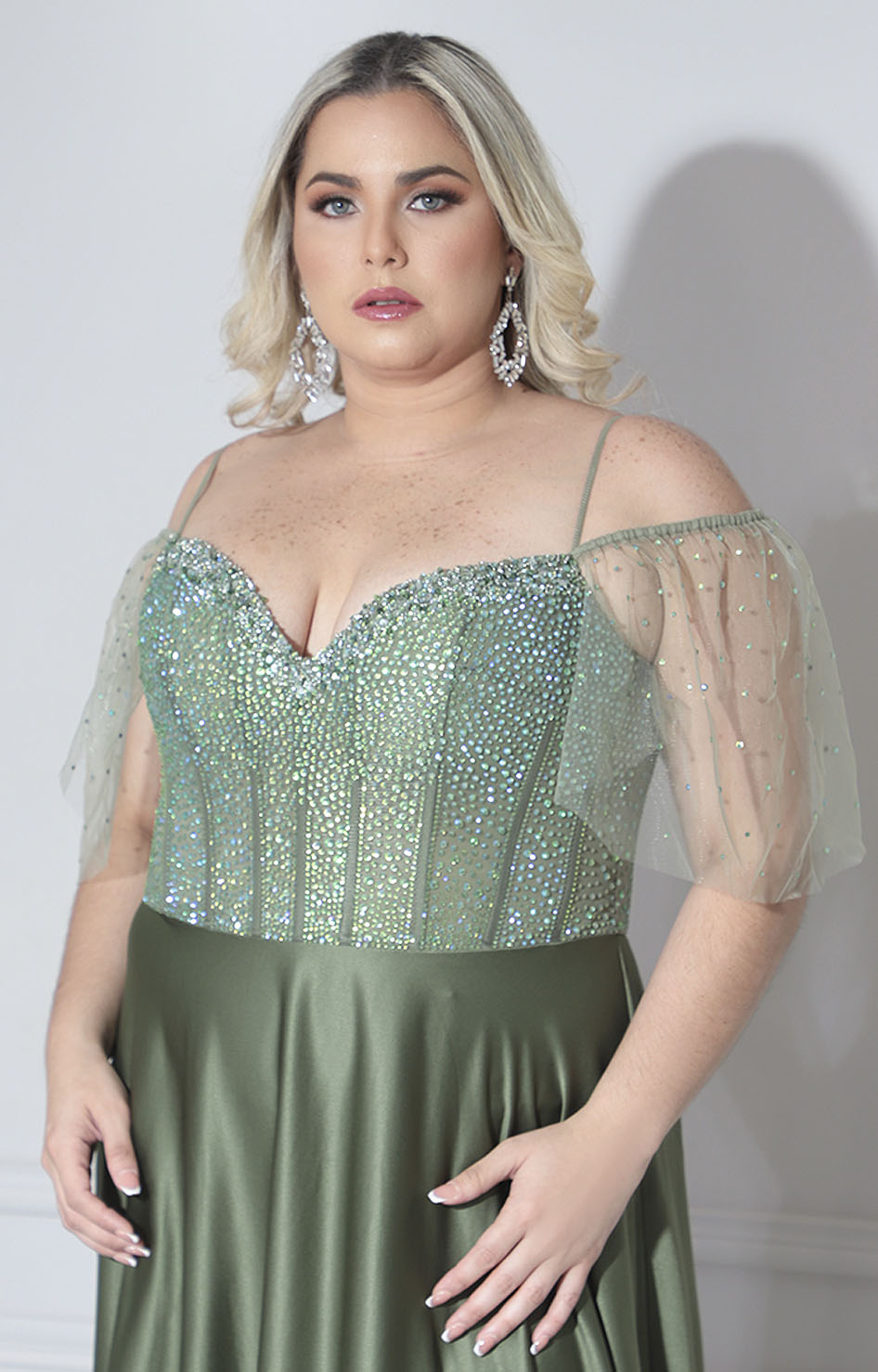 Vestido verde de gala