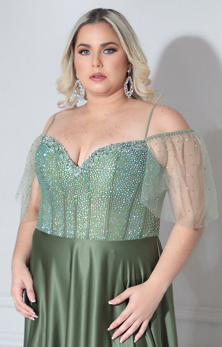 Vestido verde de gala