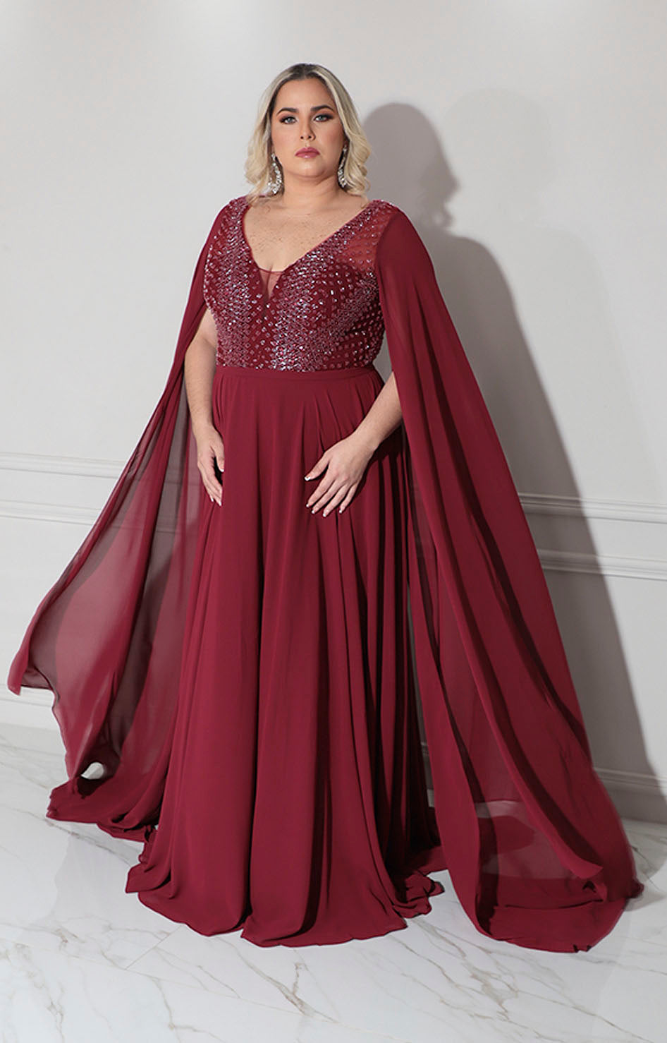 Vestido vino de gala