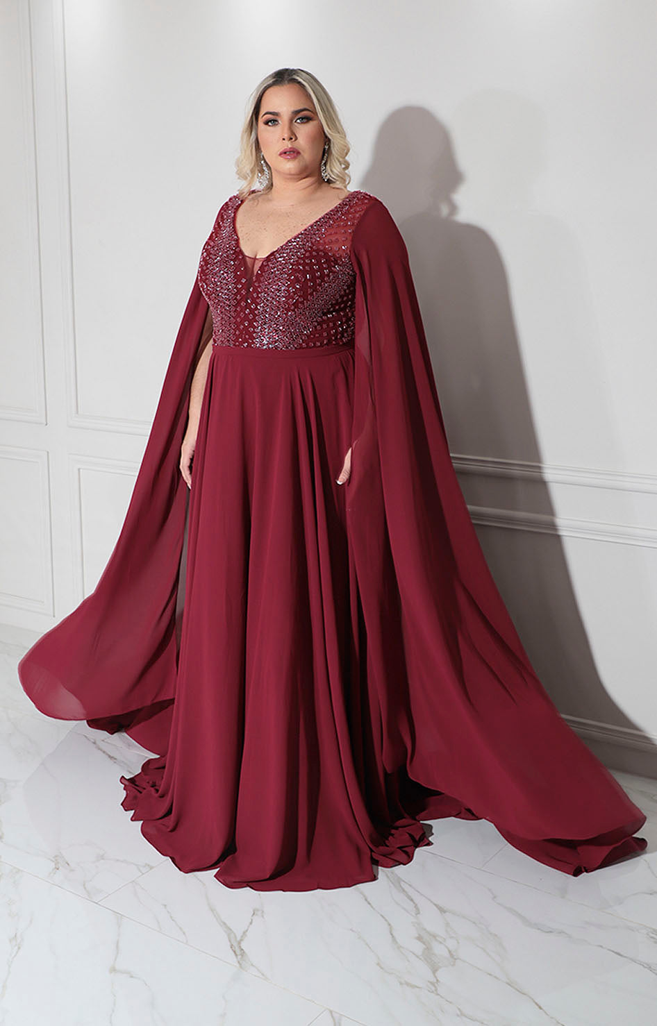 Vestido vino de gala