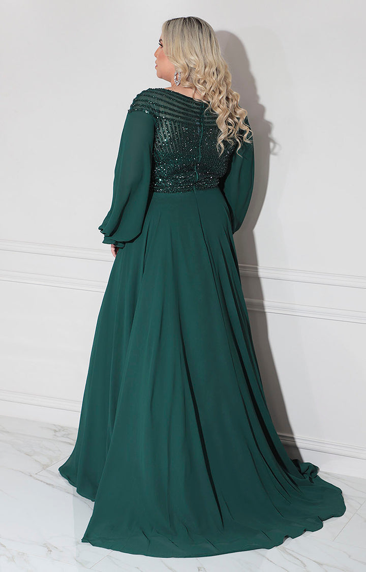 Vestido verde de gala