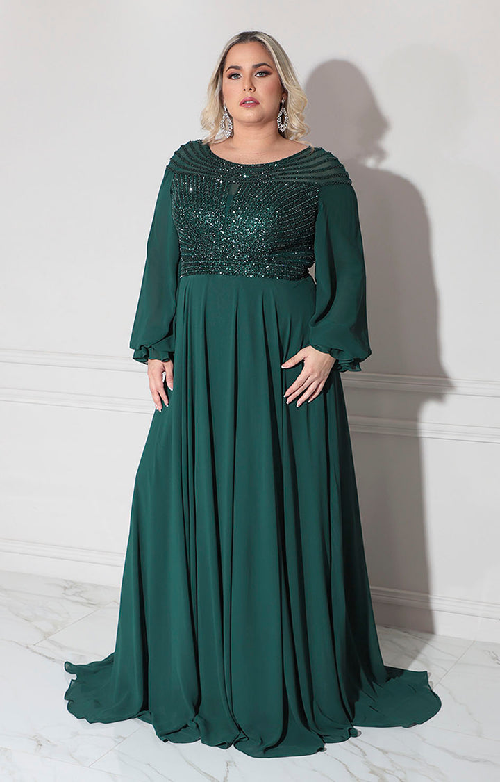 Vestido verde de gala
