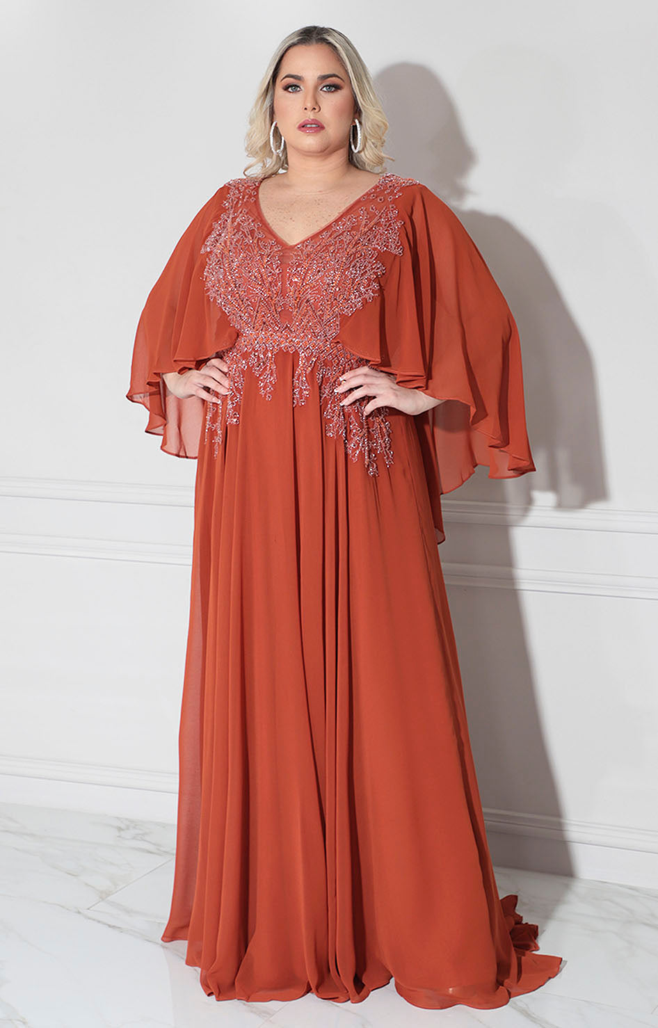 Vestido chedrón de gala