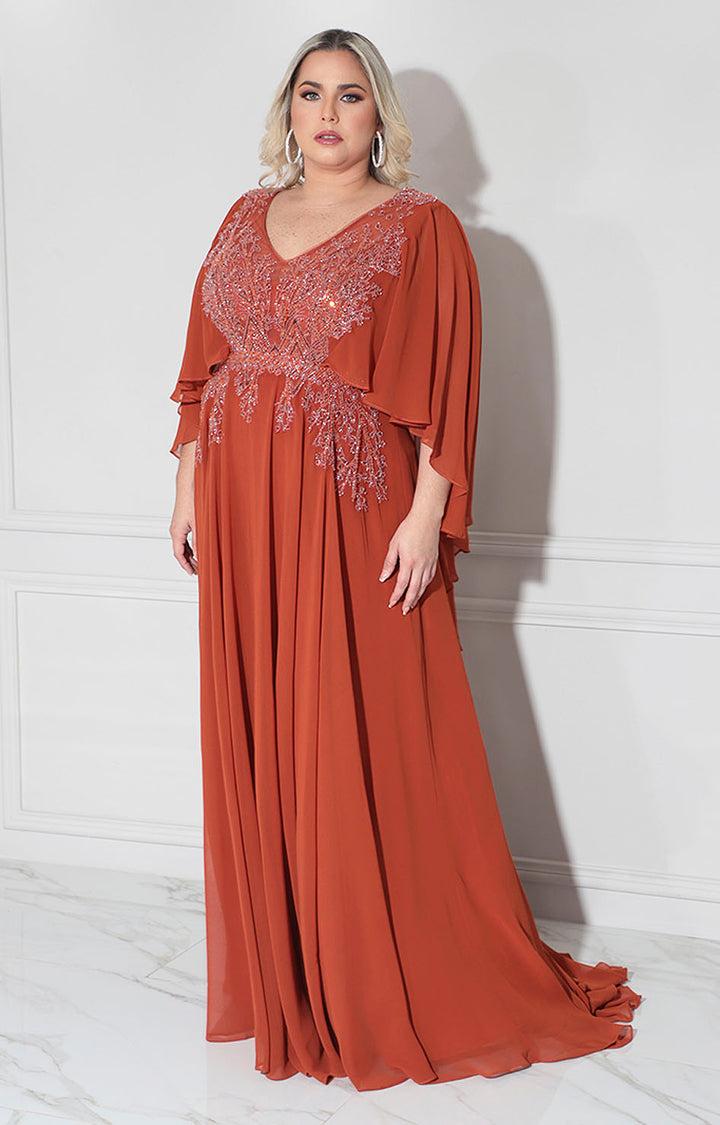 Vestido chedrón de gala