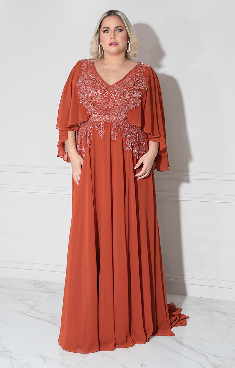 Vestido chedrón de gala