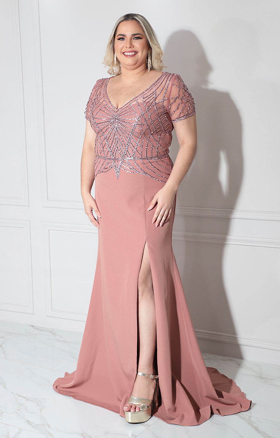 Vestido rosa de gala