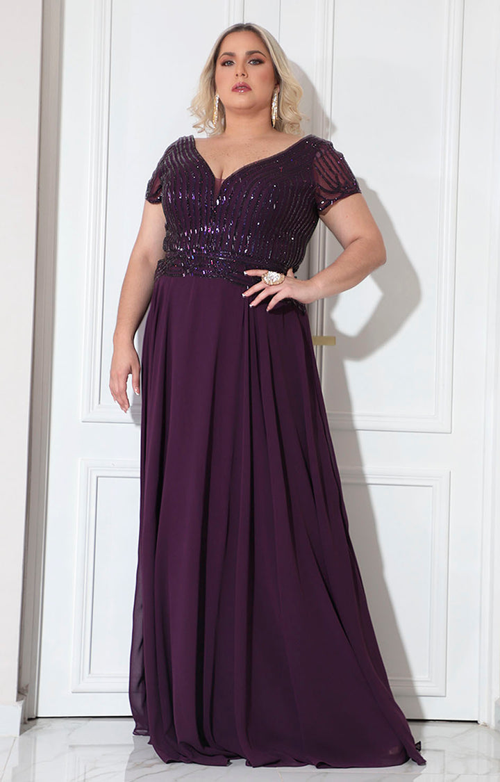 Vestido morado de gala