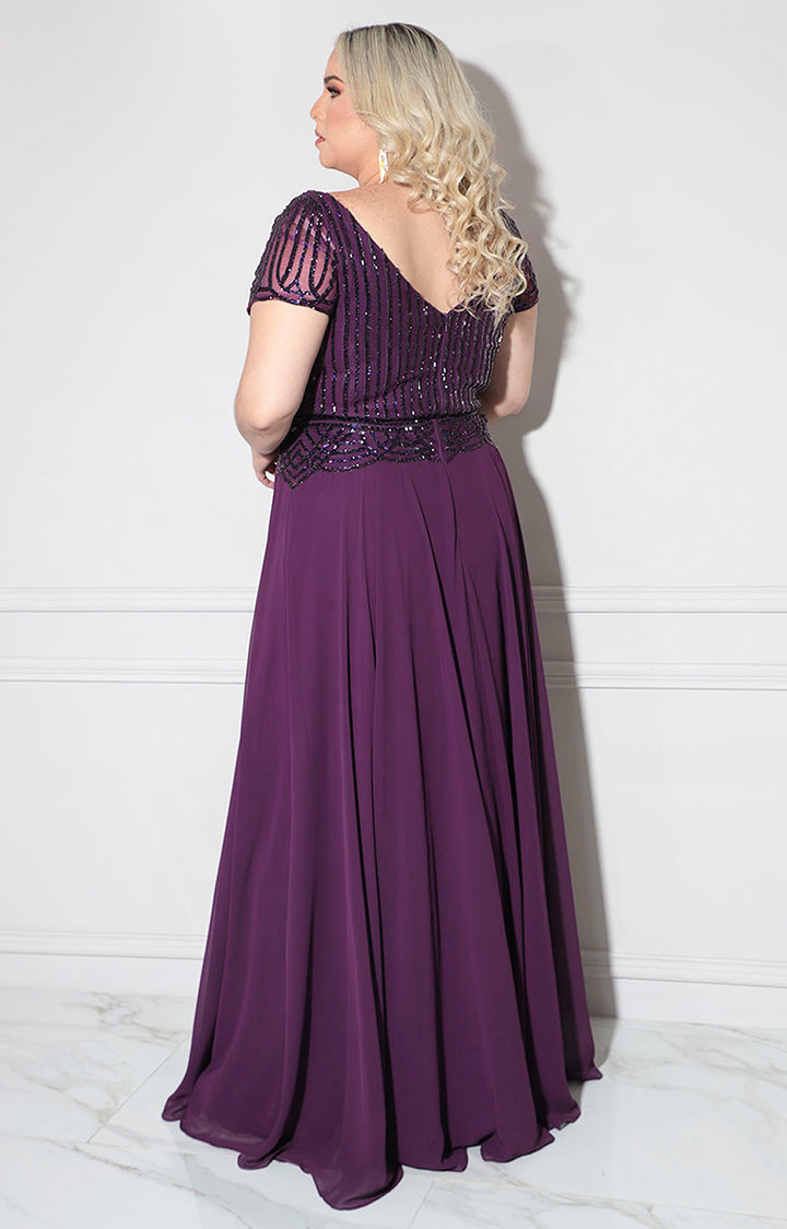 Vestido morado de gala