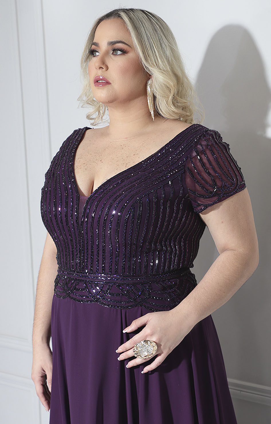 Vestido morado de gala