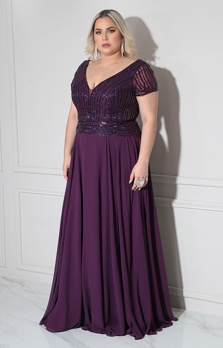 Vestido morado de gala