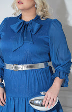 Vestido azul con cinto - VESTIDO XL Boutiquemirel 