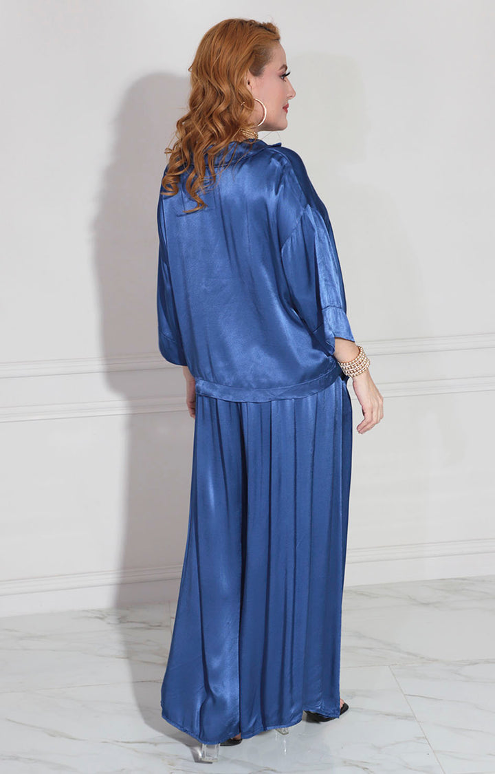 Conjunto de seda azul - CONJUNTO Boutiquemirel 