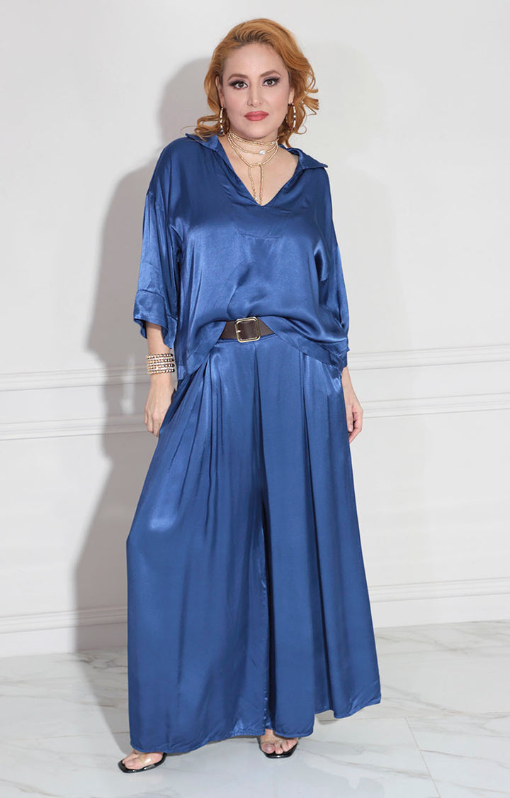 Conjunto de seda azul - CONJUNTO Boutiquemirel 