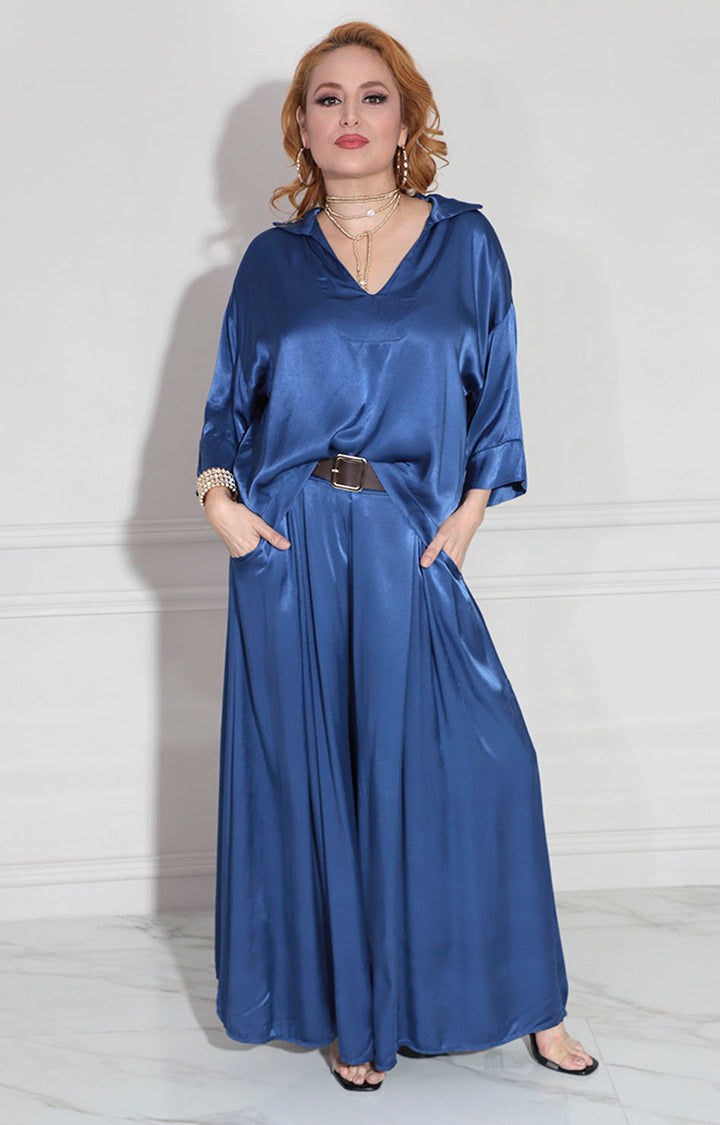 Conjunto de seda azul - CONJUNTO Boutiquemirel 