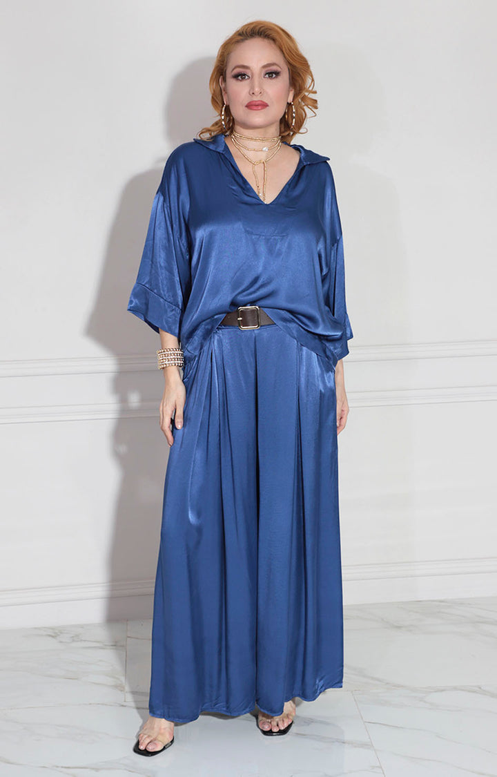 Conjunto de seda azul - CONJUNTO Boutiquemirel 