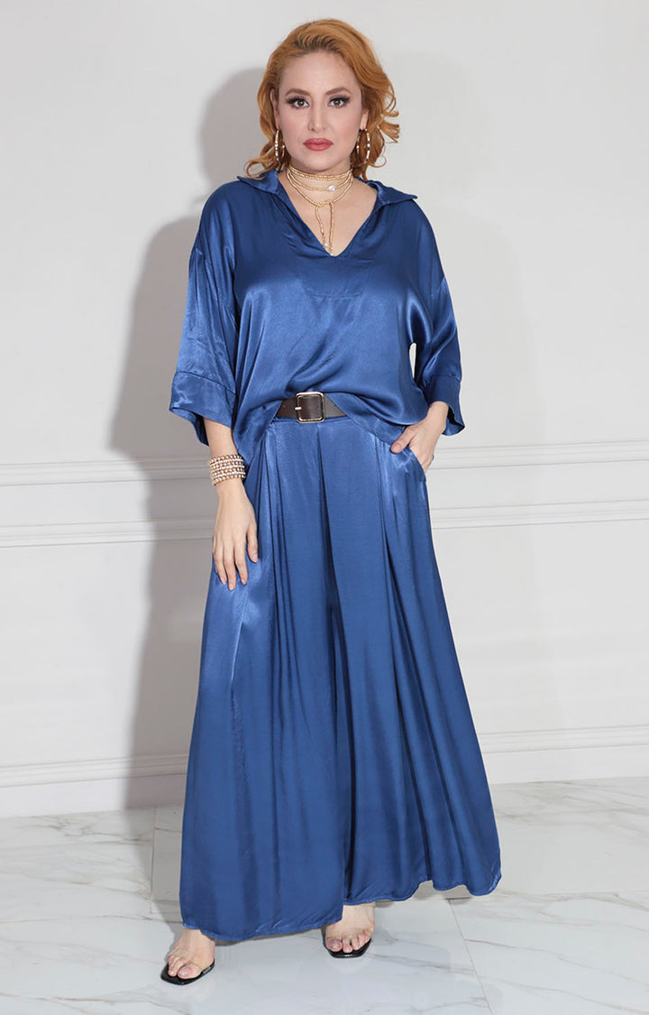 Conjunto de seda azul - CONJUNTO Boutiquemirel 