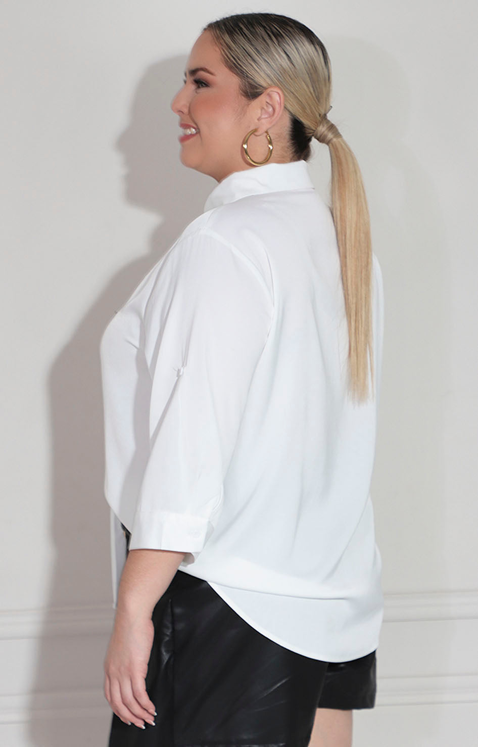 Camisera blanca satin