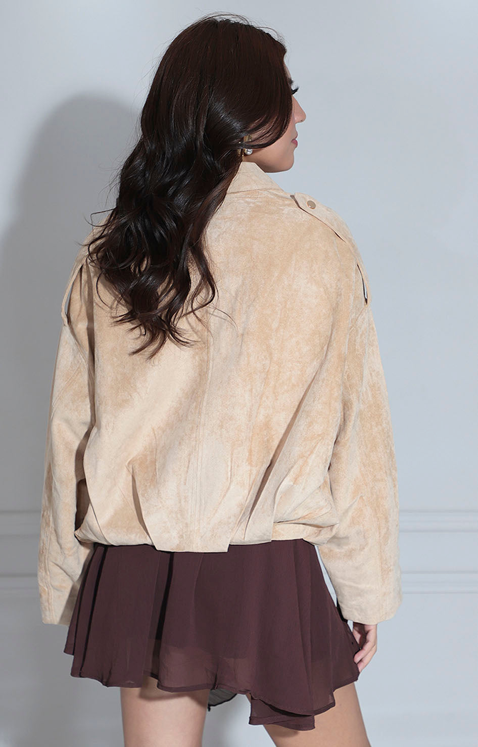 Chamarra gamuza beige