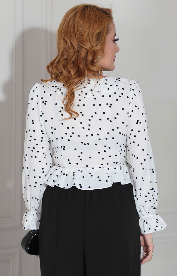 Blusa blanca polka-dots
