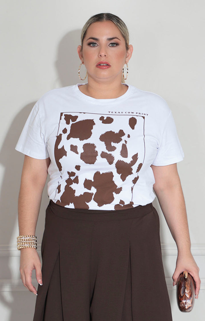 Blusa blanca cow