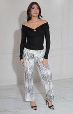 Pantalón gris estampado - PANTALON Boutiquemirel 