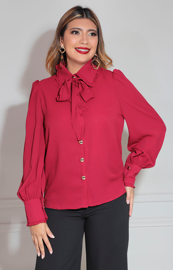 Blusa vino con lazo - BLUSA Boutiquemirel 