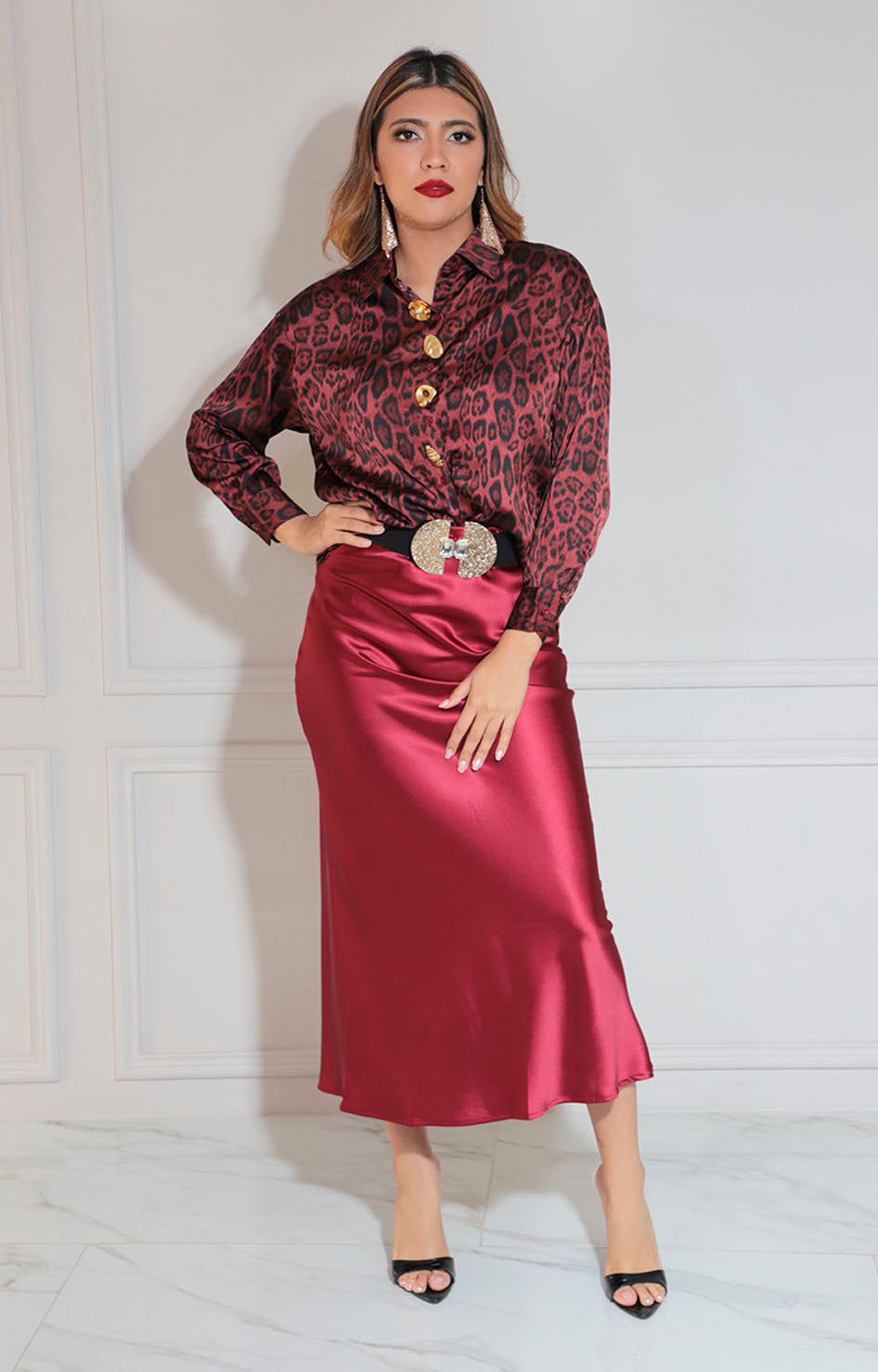 Blusa vino estampada