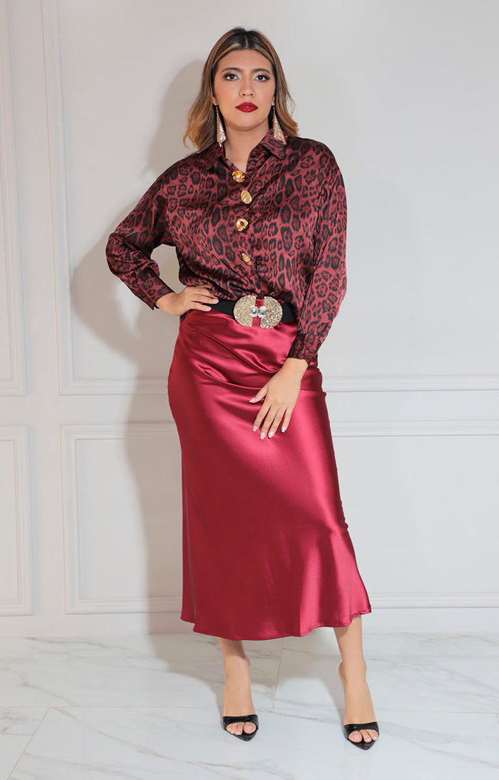 Blusa vino estampada