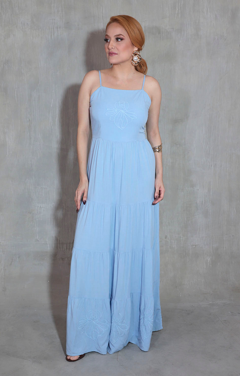 Vestido azul cielo bordado - VESTIDO Boutiquemirel 