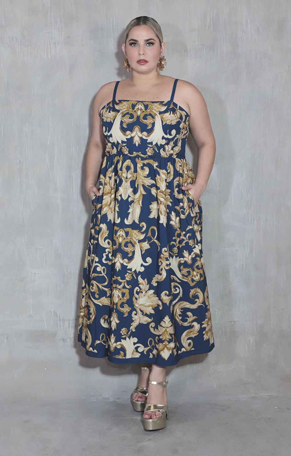 Vestido azul estampado - VESTIDO XL Boutiquemirel 
