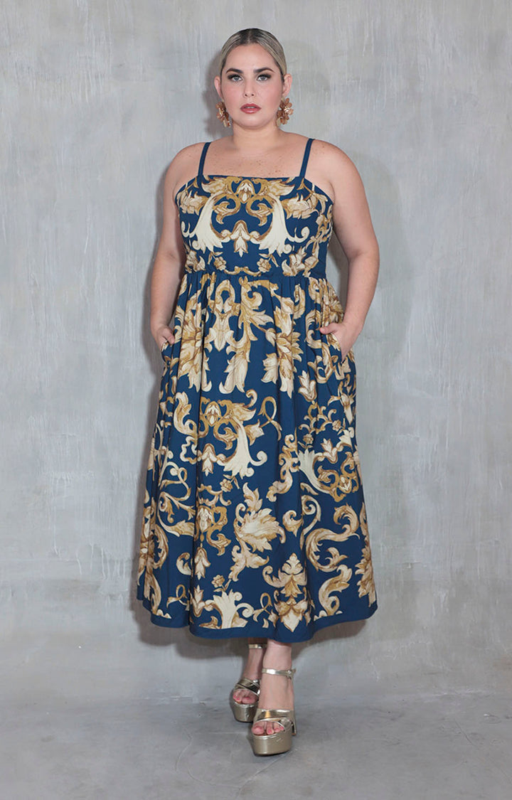 Vestido azul estampado - VESTIDO XL Boutiquemirel 