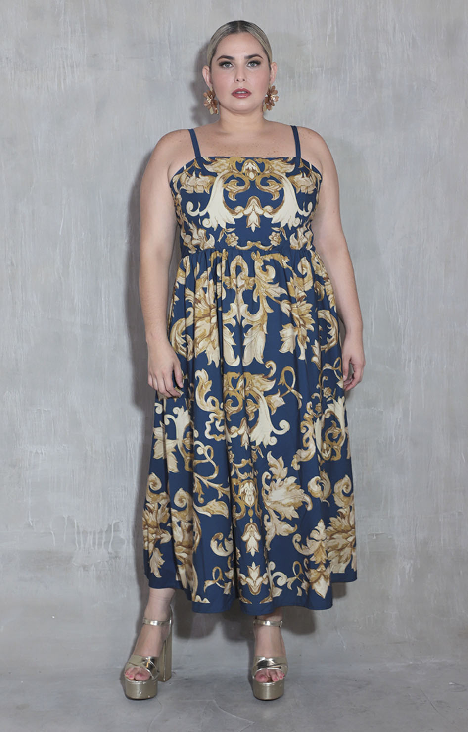 Vestido azul estampado - VESTIDO XL Boutiquemirel 