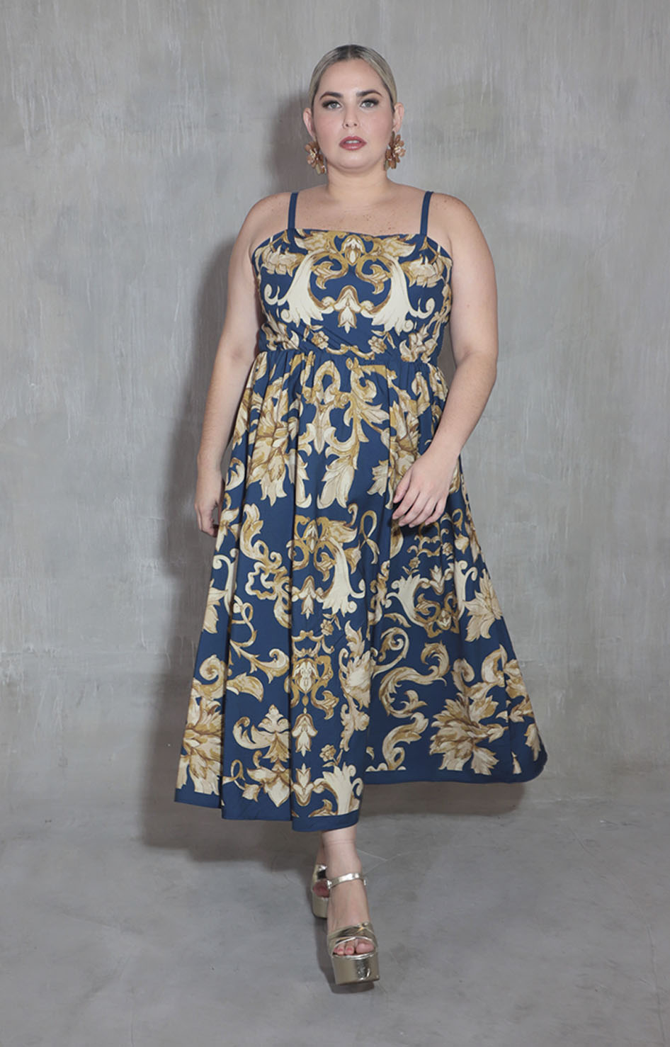 Vestido azul estampado - VESTIDO XL Boutiquemirel 