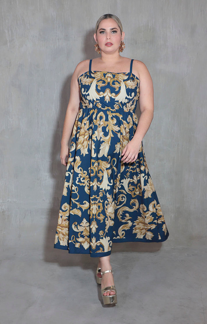 Vestido azul estampado - VESTIDO XL Boutiquemirel 