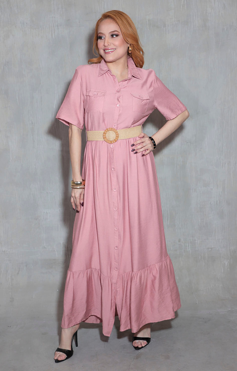 Vestido camisero rosa - VESTIDO Boutiquemirel 