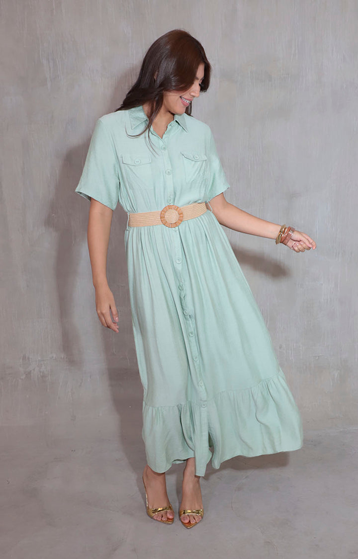 Vestido camisero verde - VESTIDO Boutiquemirel 