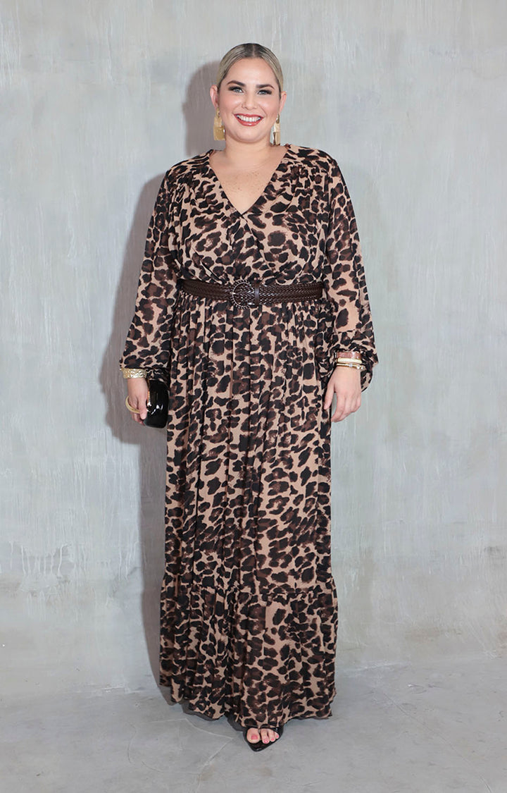 Vestido café estampado - VESTIDO XL Boutiquemirel 